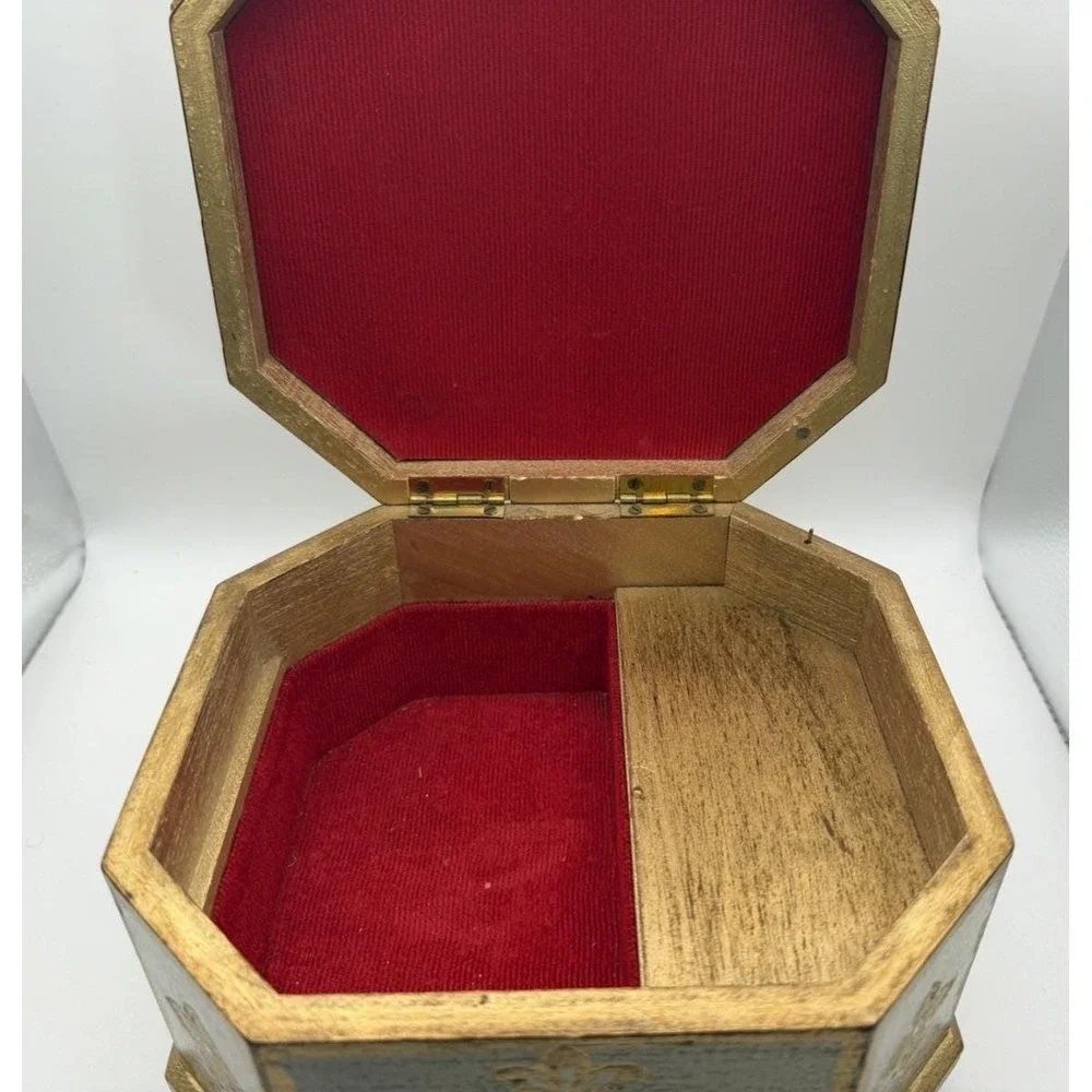 Vintage Florentine Style Musical Jewelry Box Master Lambton Gold Gilt Japan